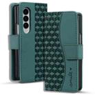 For Samsung Galaxy Z Fold4 Business Diamond Buckle Leather Phone Case with Lanyard(Green) - 1