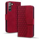 For Samsung Galaxy S22+ 5G Diamond Buckle Leather Phone Case with Lanyard(Wine Red) - 1