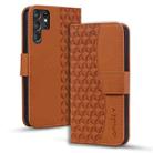 For Samsung Galaxy S22 Ultra 5G Diamond Buckle Leather Phone Case with Lanyard(Brown) - 1