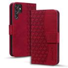 For Samsung Galaxy S22 Ultra 5G Diamond Buckle Leather Phone Case with Lanyard(Wine Red) - 1