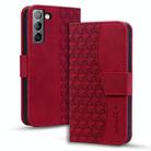 For Samsung Galaxy S21 5G Diamond Buckle Leather Phone Case with Lanyard(Wine Red) - 1