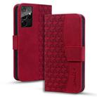 For Samsung Galaxy S21 Ultra 5G Diamond Buckle Leather Phone Case with Lanyard(Wine Red) - 1