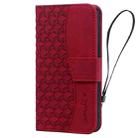 For Samsung Galaxy A54 5G Diamond Buckle Leather Phone Case with Lanyard(Wine Red) - 2