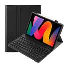 For Xiaomi Redmi Pad SE 11 inch A0N9 Lambskin Texture Ultra-thin Detachable Bluetooth Keyboard Leather Case(Black) - 1