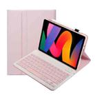 For Xiaomi Redmi Pad SE 11 inch A0N9 Lambskin Texture Ultra-thin Detachable Bluetooth Keyboard Leather Case(Pink) - 1
