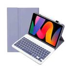 For Xiaomi Redmi Pad SE 11 inch A0N9 Lambskin Texture Ultra-thin Detachable Bluetooth Keyboard Leather Case(Purple) - 1