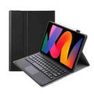 For Xiaomi Redmi Pad SE 11 inch A0N9-A Lambskin Texture Ultra-thin Detachable Bluetooth Keyboard Leather Case with Touchpad(Black) - 1