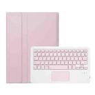 For Xiaomi Redmi Pad SE 11 inch A0N9-A Lambskin Texture Ultra-thin Detachable Bluetooth Keyboard Leather Case with Touchpad(Pink) - 2