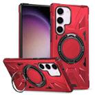 For Samsung Galaxy S23 5G MagSafe Magnetic Shockproof Phone Case with Ring Holder(Red) - 1