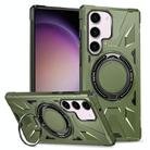 For Samsung Galaxy S23+ 5G MagSafe Magnetic Shockproof Phone Case with Ring Holder(Dark Green) - 1