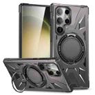 For Samsung Galaxy S23 Ultra 5G MagSafe Magnetic Shockproof Phone Case with Ring Holder(Dark Grey) - 1