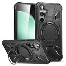 For Samsung Galaxy A15 MagSafe Magnetic Shockproof Phone Case with Ring Holder(Black) - 1