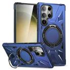 For Samsung Galaxy S24 Ultra 5G MagSafe Magnetic Shockproof Phone Case with Ring Holder(Navy Blue) - 1