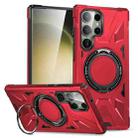 For Samsung Galaxy S24 Ultra 5G MagSafe Magnetic Shockproof Phone Case with Ring Holder(Red) - 1