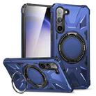 For Samsung Galaxy S24 5G MagSafe Magnetic Shockproof Phone Case with Ring Holder(Navy Blue) - 1