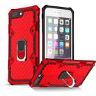 For iPhone 8 Plus / 7 Plus Cool Armor PC+TPU Shockproof Case with 360 Degree Rotation Ring Holder(Red) - 1