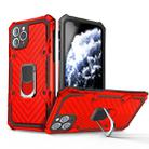 For iPhone 11 Pro Max Cool Armor PC+TPU Shockproof Case with 360 Degree Rotation Ring Holder(Red) - 1