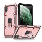 For iPhone X / XS Cool Armor PC+TPU Shockproof Case with 360 Degree Rotation Ring Holder(Rose Gold) - 1