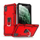 For iPhone X / XS Cool Armor PC+TPU Shockproof Case with 360 Degree Rotation Ring Holder(Red) - 1