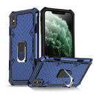 For iPhone X / XS Cool Armor PC+TPU Shockproof Case with 360 Degree Rotation Ring Holder(Blue) - 1