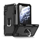 For iPhone XR Cool Armor PC+TPU Shockproof Case with 360 Degree Rotation Ring Holder(Black) - 1