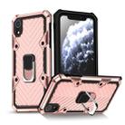 For iPhone XR Cool Armor PC+TPU Shockproof Case with 360 Degree Rotation Ring Holder(Rose Gold) - 1