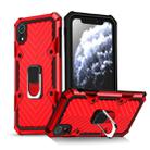 For iPhone XR Cool Armor PC+TPU Shockproof Case with 360 Degree Rotation Ring Holder(Red) - 1