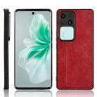 For vivo S18 5G / V23 5G Cow Pattern Sewing Back Cover Phone Case(Red) - 1