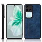 For vivo S18 Pro 5G / V30 Pro 5G Cow Pattern Sewing Back Cover Phone Case(Blue) - 1