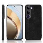 For vivo V40 Lite 4G / 5G IDN Cow Pattern Sewing Back Cover Phone Case(Black) - 1