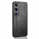 For vivo V40 Lite 4G / 5G IDN Cow Pattern Sewing Back Cover Phone Case(Black) - 3