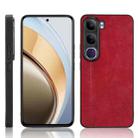 For vivo V40 Lite 4G / 5G IDN Cow Pattern Sewing Back Cover Phone Case(Red) - 1