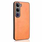 For vivo V40 Lite 4G / 5G IDN Cow Pattern Sewing Back Cover Phone Case(Yellow) - 3