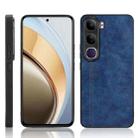 For vivo V40 Lite 4G / 5G IDN Cow Pattern Sewing Back Cover Phone Case(Blue) - 1