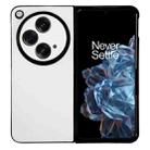 For OPPO Find N3 / OnePlus Open Morandi Solid Color Leather Texture Phone Case(White) - 1