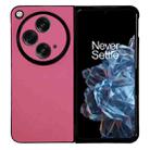 For OPPO Find N3 / OnePlus Open Morandi Solid Color Leather Texture Phone Case(Rose Red) - 1