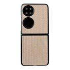 For Huawei P50 Pocket Weave Texture PC Phone Case(Gold) - 1