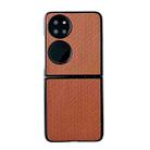For Huawei P50 Pocket Weave Texture PC Phone Case(Brown) - 1
