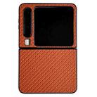 For Huawei Pura X Weave Texture PC Phone Case(Brown) - 1