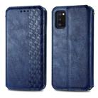 For Samsung Galaxy A41 Cubic Grid Pressed Horizontal Flip Magnetic Leather Case with Holder & Card Slots & Wallet(Blue) - 1