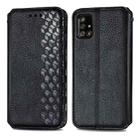 For Samsung Galaxy A71 5G Cubic Grid Pressed Horizontal Flip Magnetic Leather Case with Holder & Card Slots & Wallet(Black) - 1