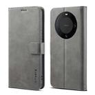 For Honor X50 LC.IMEEKE Calf Texture Leather Phone Case(Grey) - 1