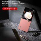 For Honor Magic V Flip ABEEL Genuine Leather Wave Black Edge Phone Case(Pink) - 2