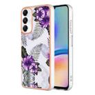 For Samsung Galaxy A05s Electroplating IMD TPU Phone Case(Purple Flower) - 1