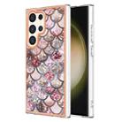 For Samsung Galaxy S24 Ultra 5G Electroplating IMD TPU Phone Case(Pink Scales) - 1