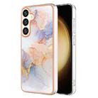 For Samsung Galaxy S24+ 5G Electroplating IMD TPU Phone Case(White Marble) - 1