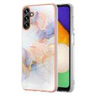 For Samsung Galaxy A35 5G Electroplating IMD TPU Phone Case(White Marble) - 1