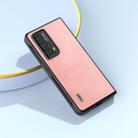 For Honor Magic VS2 ABEEL Black Edge Two-color Calf Texture PU Phone Case(Pink) - 2