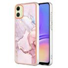 For Samsung Galaxy A05 Electroplating Marble Dual-side IMD Phone Case(Rose Gold 005) - 1