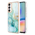 For Samsung Galaxy A05s Electroplating Marble Dual-side IMD Phone Case(Green 003) - 1
